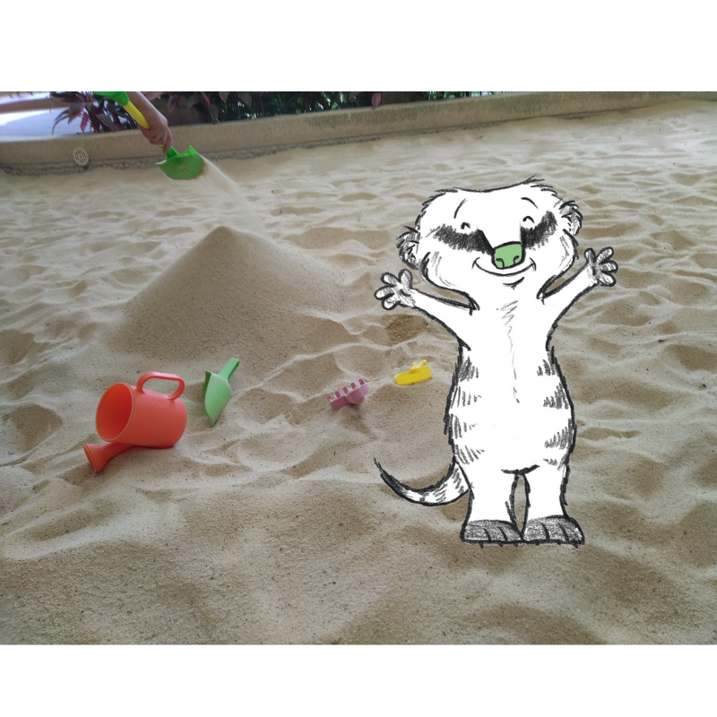 Meerkats in the sandpit